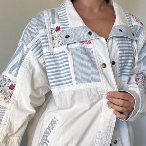 Vintage Patchwork Windbreaker Jacket